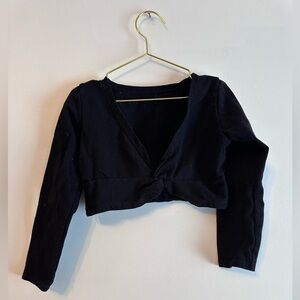 Girls Black Long Sleeve Ballet bolero